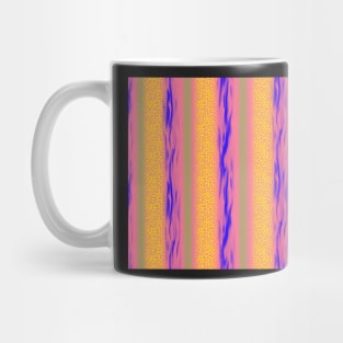 Stripes in Varied Textures Yellow Blue Grey Pink Mug